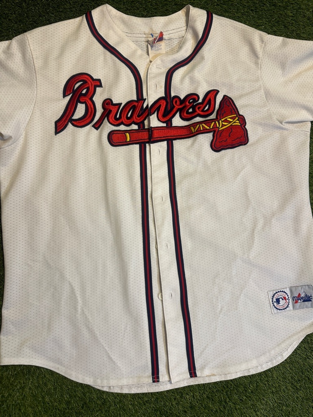 RARE 80’s Majestic White Atlanta Braves Baseball MLB Jersey Blank Made In USA